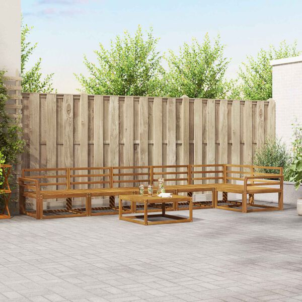 vidaXL Zestaw sof na zewnątrz 7 pcs Naturalny Lite Drewno Akacji