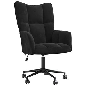 vidaXL Fotel, czarny, obity aksamitem