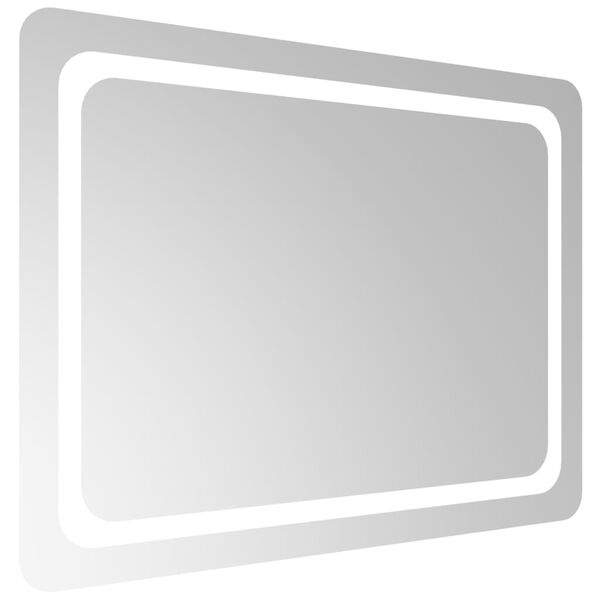 vidaXL Lustro łazienkowe z LED, 80x60 cm