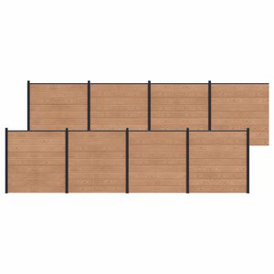 vidaXL Panel ogrodzeniowy 8 pcs WPC i aluminium brązowy