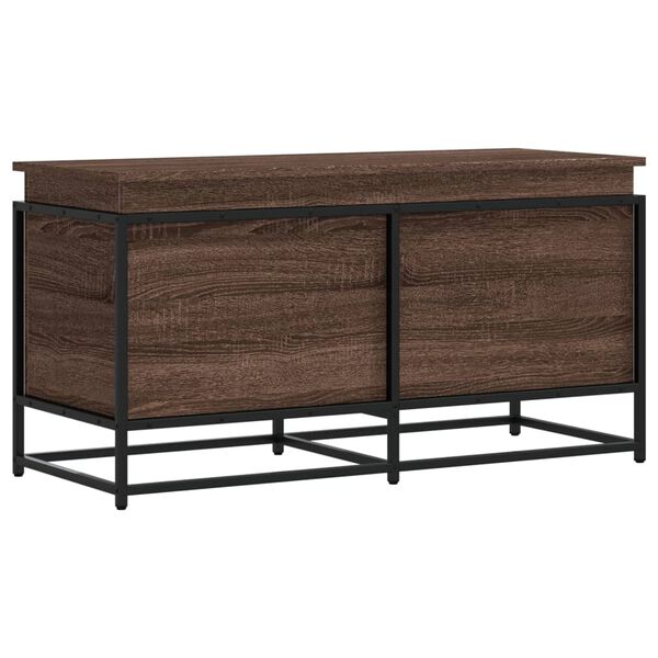 vidaXL Skrzynia z pokrywą, brązowy dąb, 100x40x51,5 cm