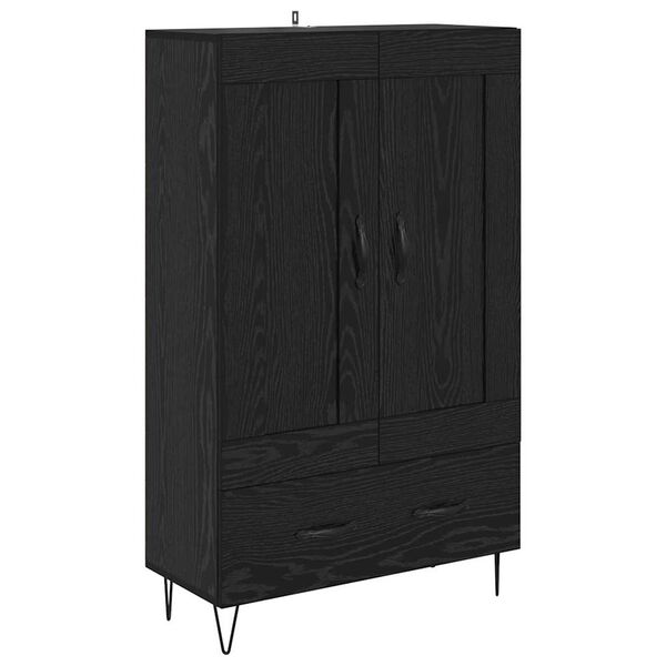vidaXL Highboard Czarny Dąb 69,5 x 31 x 115 cm Materiał drewnopochodny
