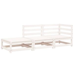 vidaXL Sofa ogrodowa z podn&oacute;żkiem, 2-osobowa, biała, drewno sosnowe
