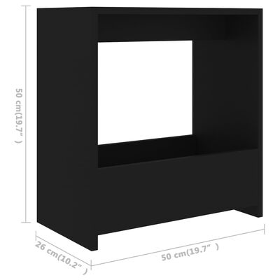 vidaXL Stolik boczny, czarny, 50x26x50 cm, płyta wiórowa
