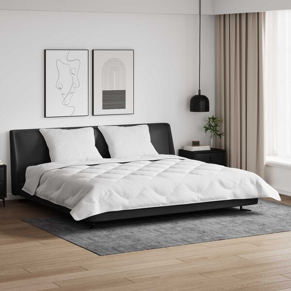 vidaXL Duvet z poduszkami z poduszką 3 pcs Biały Mikrofibra i Puch