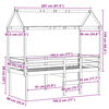 vidaXL Wysokie łóżko z dachem, białe, 90x190 cm, lite drewno sosnowe