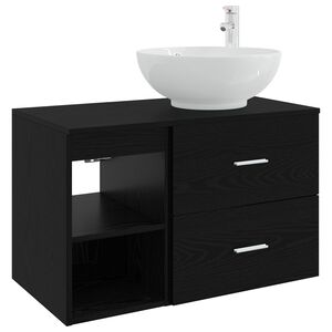 vidaXL Zestaw mebli łazienkowych 2 pcs Czarny dąb Drewno inżynieryjne