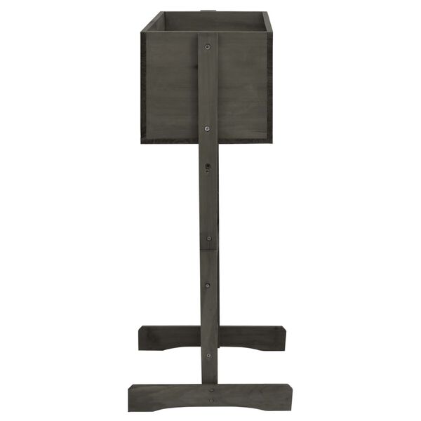 vidaXL Ogrodowa donica z kratką, szara, 45x30x74 cm, drewno jodłowe