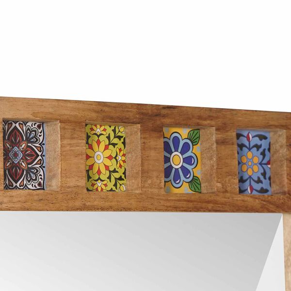 vidaXL Lustro łazienkowe Naturalny 50 x 70 x 3 cm Drewno z mango