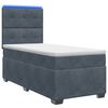 vidaXL Ł&oacute;żko Box Spring z materacem i LED ciemnoszary 90 x 190 cm