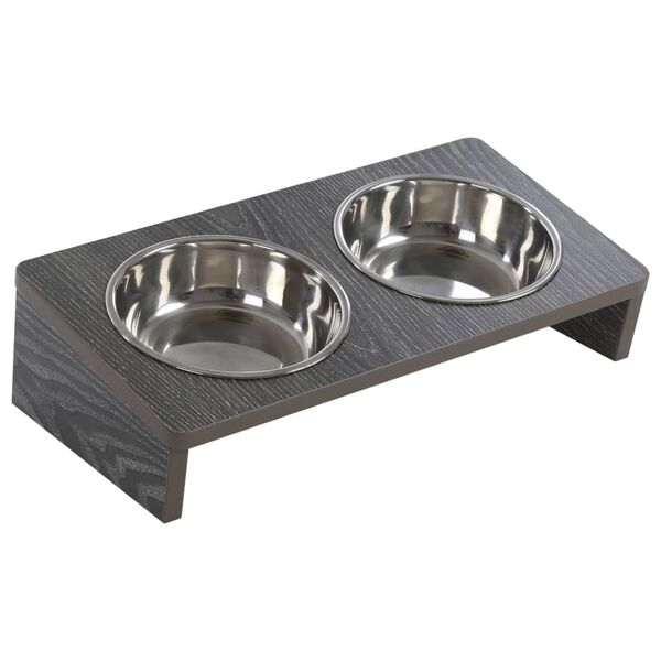 Jack and Vanilla Stojak z miskami dla zwierząt Molly, 2x380 ml, szary