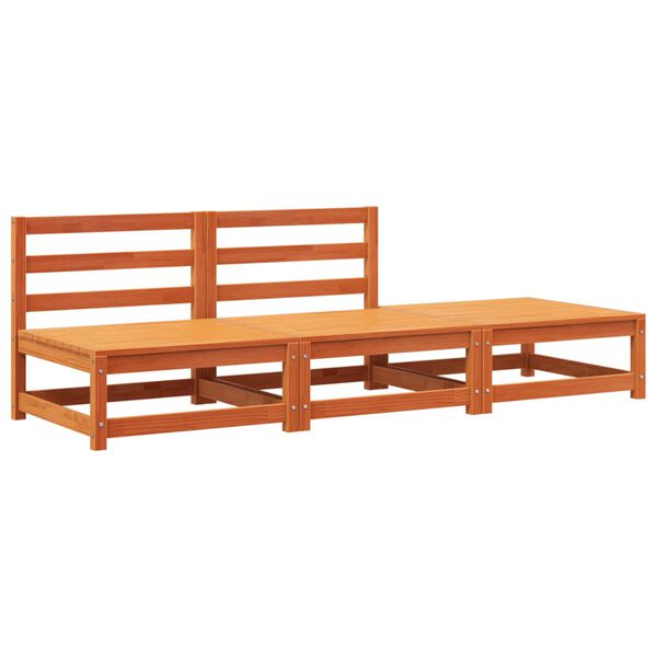 vidaXL Sofa ogrodowa bez podłokietników, z podnóżkiem, woskowy brąz