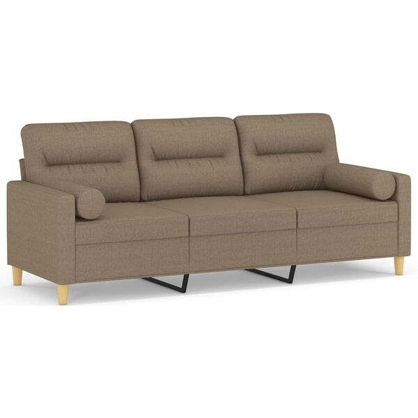 vidaXL 3-osobowa sofa wypoczynkowa z poduszkami, taupe, 180 cm