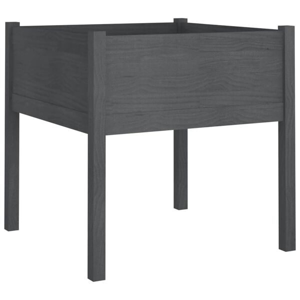 vidaXL Donice ogrodowe, 2 szt., szare, 70x70x70 cm, drewno sosnowe