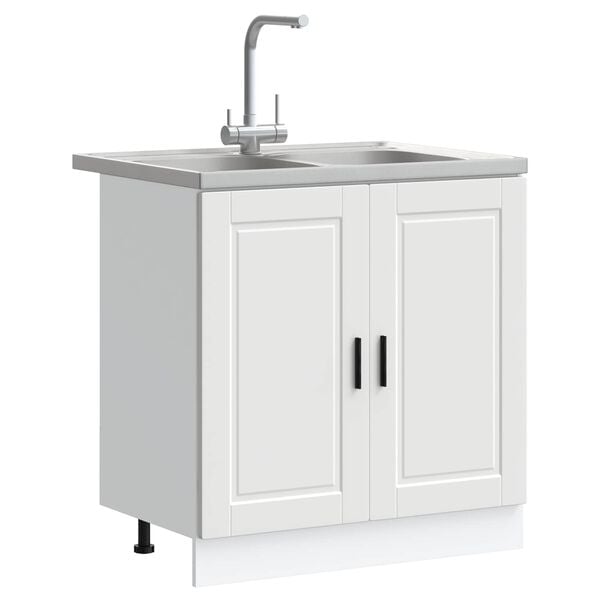 vidaXL Szafka pod zlew Porto 2 pcs Biały Materiał drewnopochodny