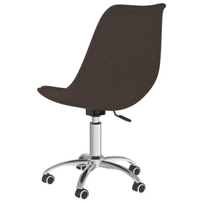 vidaXL Obrotowe krzesło biurowe, ciemnobrązowe, obite tkaniną