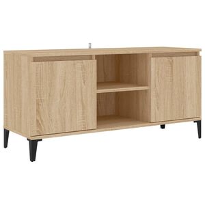 vidaXL Szafka TV, metalowe n&oacute;żki, dąb sonoma, 103,5x35x50 cm