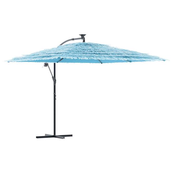 vidaXL Parasol ogrodowy na stalowym słupku, niebieski, 290x290x238 cm