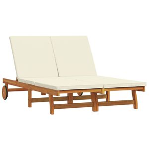 vidaXL Leżak Brązowy 125 x 200 x 84 cm Lite Drewno Akacji