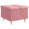 vidaXL Ottoman z przechowalnią R&oacute;żowy 60 x 60 x 45 cm Aksamit