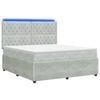 vidaXL Ł&oacute;żko z box spring LED z materacem jasnoszary 140 x 200 cm