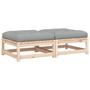 vidaXL Podnóżki ogrodowe z poduszkami, 2 szt., lite drewno sosnowe