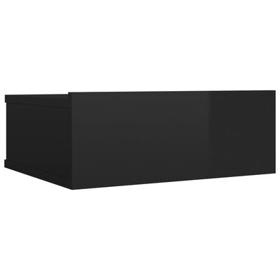 vidaXL Wisząca szafka nocna, czarna, wysoki połysk, 40x30x15 cm