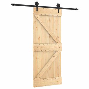 vidaXL Drzwi przesuwne 85 x 210 cm Lite Drewno Sosnowe (Nieobrobione)