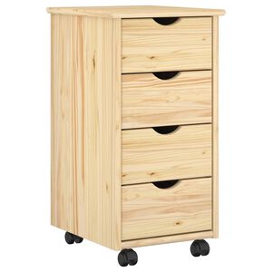 vidaXL Rolkowa szafka 34 x 39 x 65,5 cm Lite drewno sosnowe Brązowy
