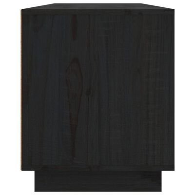 vidaXL Szafka pod telewizor, czarna, 156x37x45 cm, lite drewno sosnowe