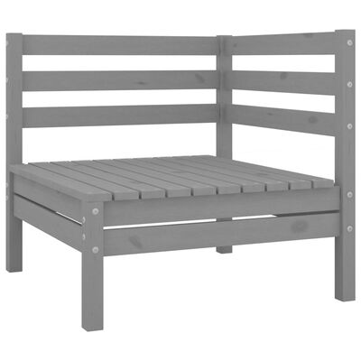 vidaXL 2-osobowa sofa ogrodowa, szara, lite drewno sosnowe