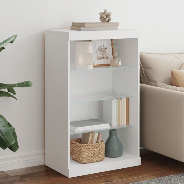 vidaXL Szafka z oświetleniem LED, biała, 60,5x37x100 cm