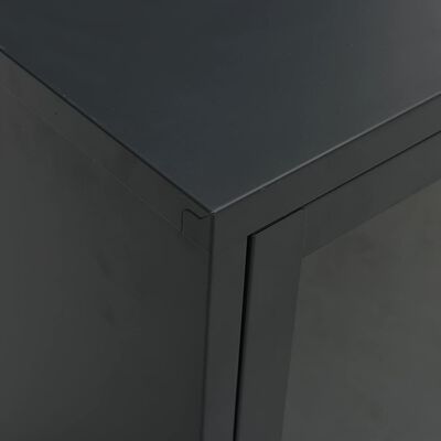 vidaXL Szafka pod telewizor, czarna, 105x35x52 cm, stal i szkło