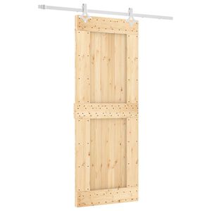 vidaXL Drzwi przesuwne 80 x 210 cm Lite Drewno Sosnowe (Nieobrobione)