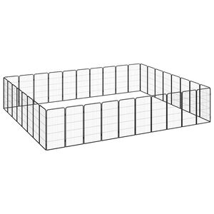 vidaXL Kojec dla psa, 36 paneli, czarny, 50x100 cm, stal