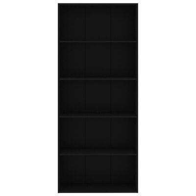 vidaXL 5-poziomowy regał, czarny 80x30x189 cm, materiał drewnopochodny