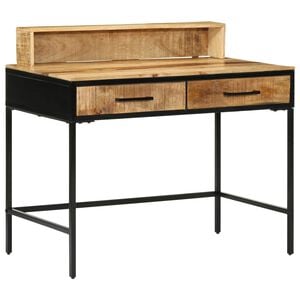 vidaXL Konsola Brązowy 100 x 55 x 89.5 cm Lite drewno mango i metal