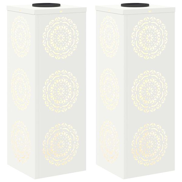 vidaXL Słoneczna LED lampa na ścieżkę 2 pcs Biały