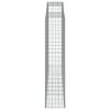 vidaXL Kosze gabionowe, 7 szt, 300x50x220/240 cm, galwanizowane żelazo