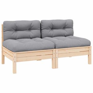 vidaXL 2-osobowa sofa ogrodowa z szarymi poduszkami, drewno sosnowe