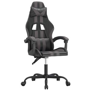 vidaXL Fotel gamingowy, czarno-szary, sztuczna sk&oacute;ra