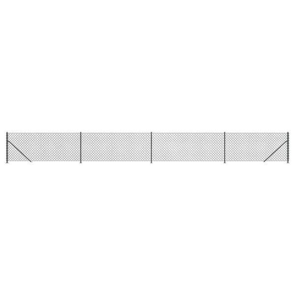 vidaXL Ogrodzenie z siatki, ze stopami słupków, antracytowe, 1x10 m