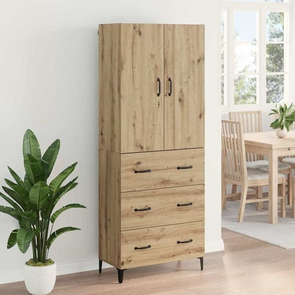 vidaXL Highboard z szufladą Dąb rzemieślniczy 69,5 x 34 x 180 cm