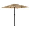 vidaXL Parasol ogrodowy z LED, stalowy słupek, brązowy, 248x248x248 cm