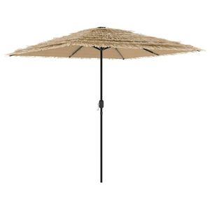 vidaXL Parasol ogrodowy z LED, stalowy słupek, brązowy, 248x248x248 cm