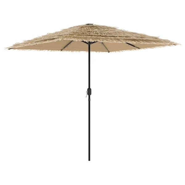 vidaXL Parasol ogrodowy z LED, stalowy słupek, brązowy, 248x248x248 cm