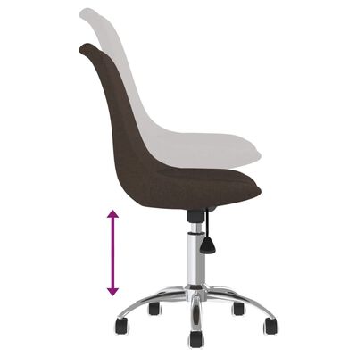 vidaXL Obrotowe krzesła stołowe, 2 szt., ciemnobrązowe, obite tkaniną