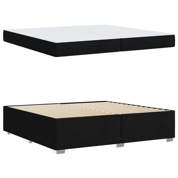 vidaXL Ramka ł&oacute;żka z materacem Czarny 200 x 200 cm tkanina