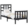 vidaXL Rama ł&oacute;żka z wezgłowiem, czarna, lite drewno