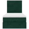 vidaXL Rama ł&oacute;żka otomana z materacami, zielona, 90x190 cm, aksamit